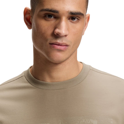 Boss Green Globe Logo Tee - Light Brown