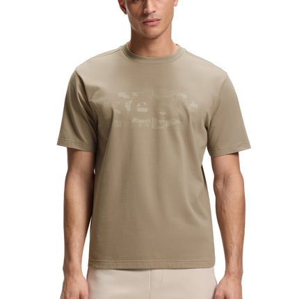 Boss Green Globe Logo Tee - Light Brown