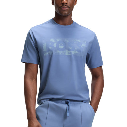 Boss Green Globe Logo Tee - Light Blue