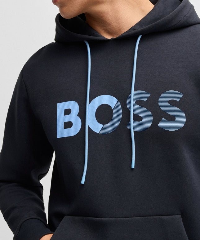 Boss Soody Tape Logo Hoodie - Navy