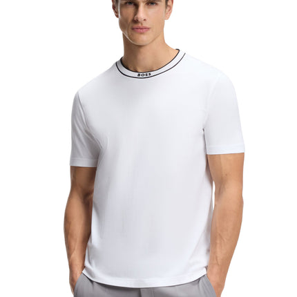Boss Green Logo Crewneck Tee - White