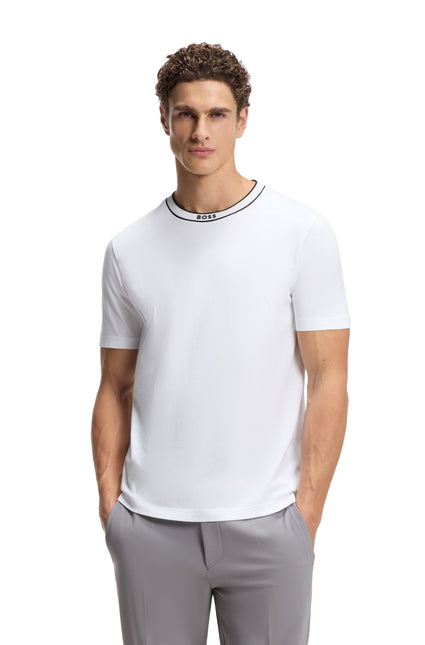 Boss Green Logo Crewneck Tee - White