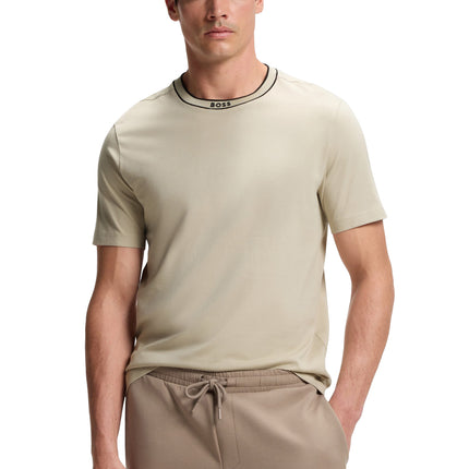 Boss Green Logo Crewneck Tee - Light Beige
