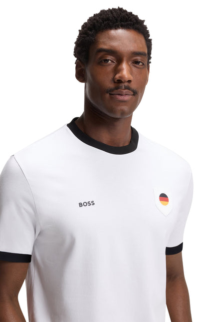 Boss Green Germany Cotton Stretch Tee - White