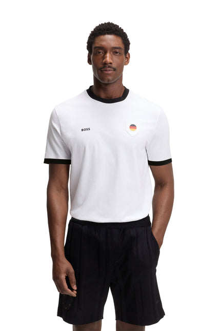 Boss Green Germany Cotton Stretch Tee - White