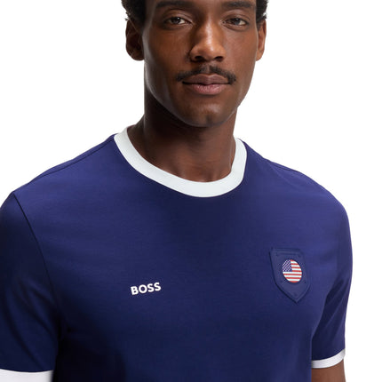 Boss Green USA Cotton Stretch Tee - Blue
