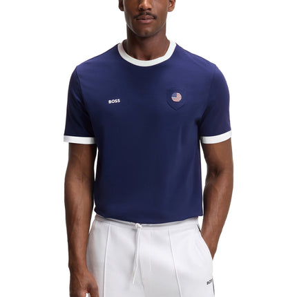 Boss Green USA Cotton Stretch Tee - Blue