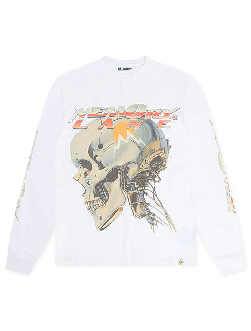 Memory Lane Chrome Tech Long Sleeve Tee - Off White