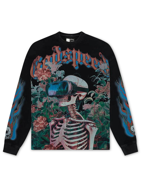 Godspeed Vision Flowers Long Sleeve - Black Wash