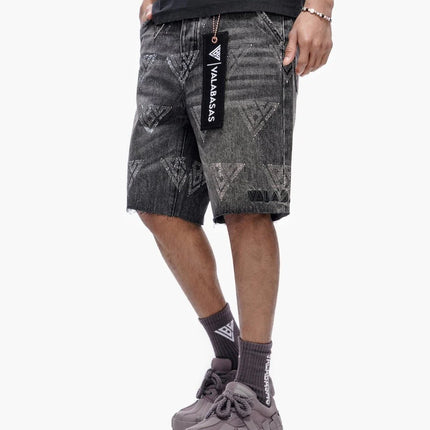 Valabasas Palace Rhinestone Shorts - Grey Wash