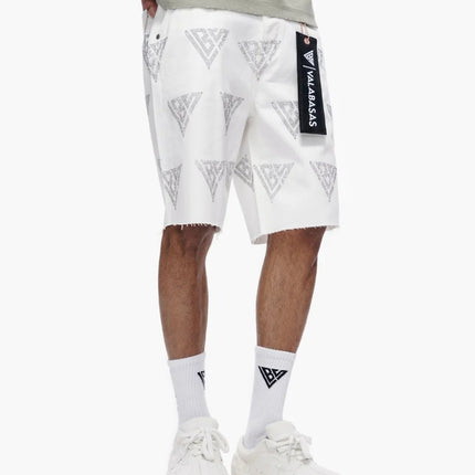 Valabasas Palace Rhinestone Shorts - White