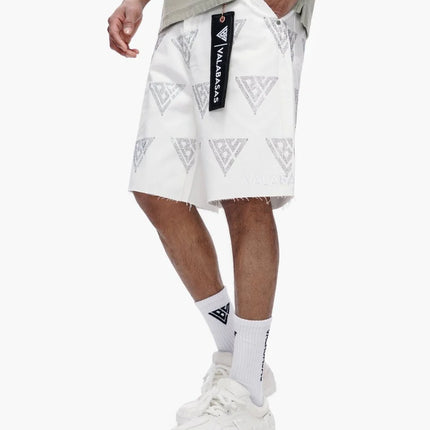 Valabasas Palace Rhinestone Shorts - White
