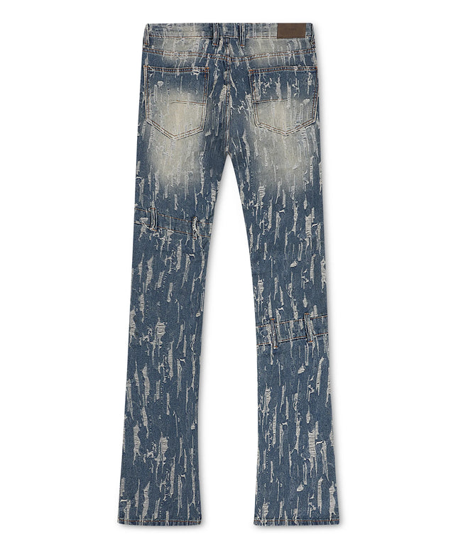 Vaqueros acampanados desgastados de Kdnk para hombre - Azul