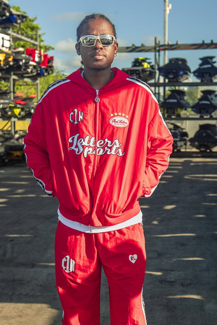 Red Letters x Cam Newton Rhinestone Hoodie - Red